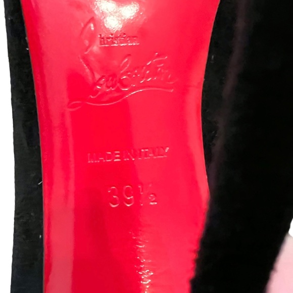 Christian Louboutin Decoltish 100 Black Suede Pump, size 39.5, US 9.5 - Picture 7 of 11